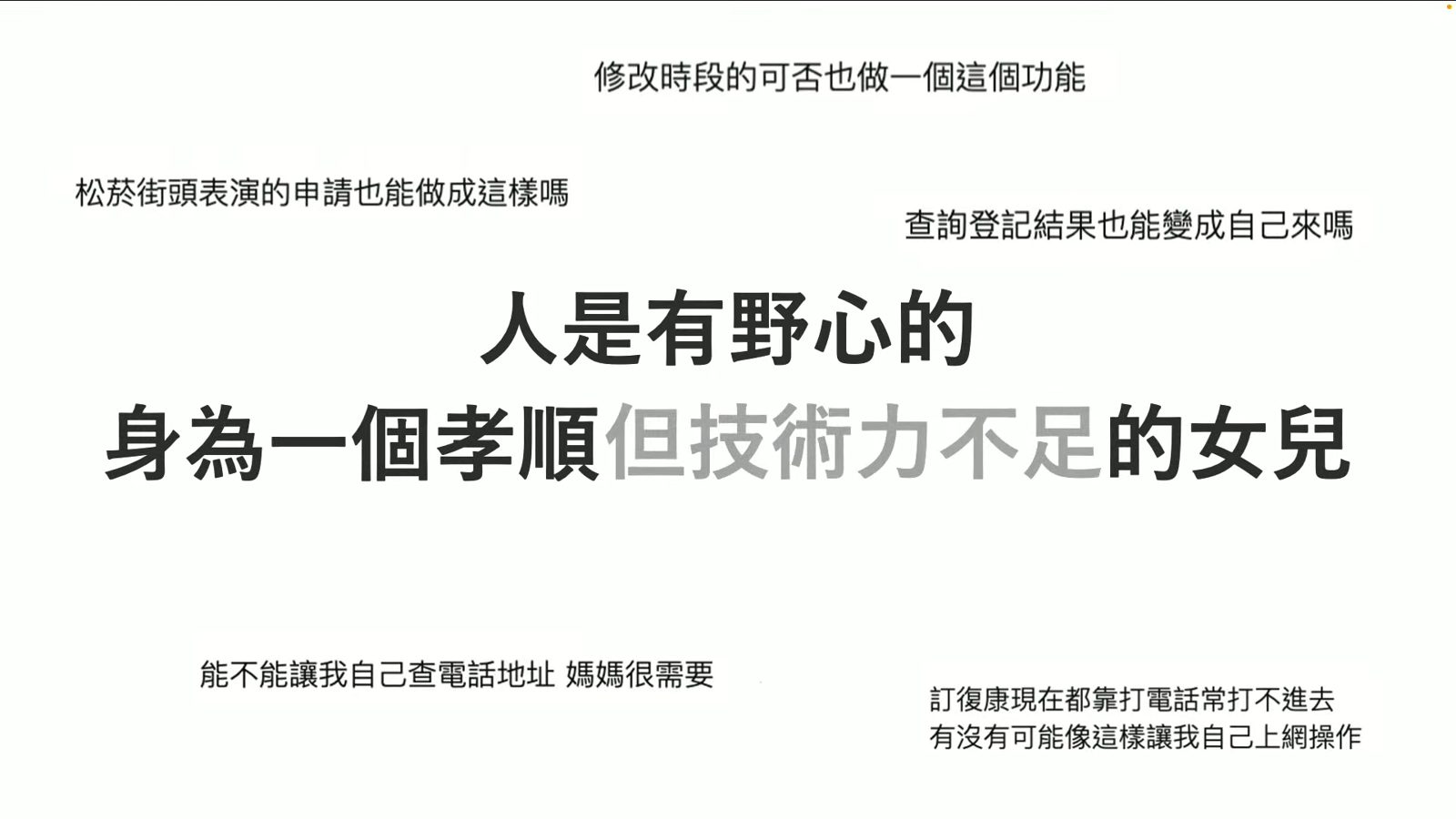 以松菸表演與訂復康說明使用者自主野心